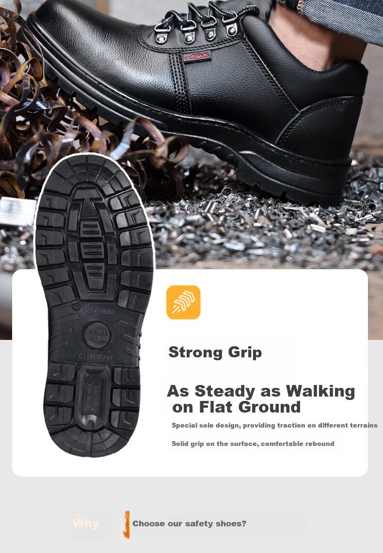 GUYISA Safety Shoes for Men, Steel Toe Cap, Puncture-Resistant, Waterproof, Dustproof, Comfortable, Wear-Resistant, Construction Site Work Boots 876 Size 36 4