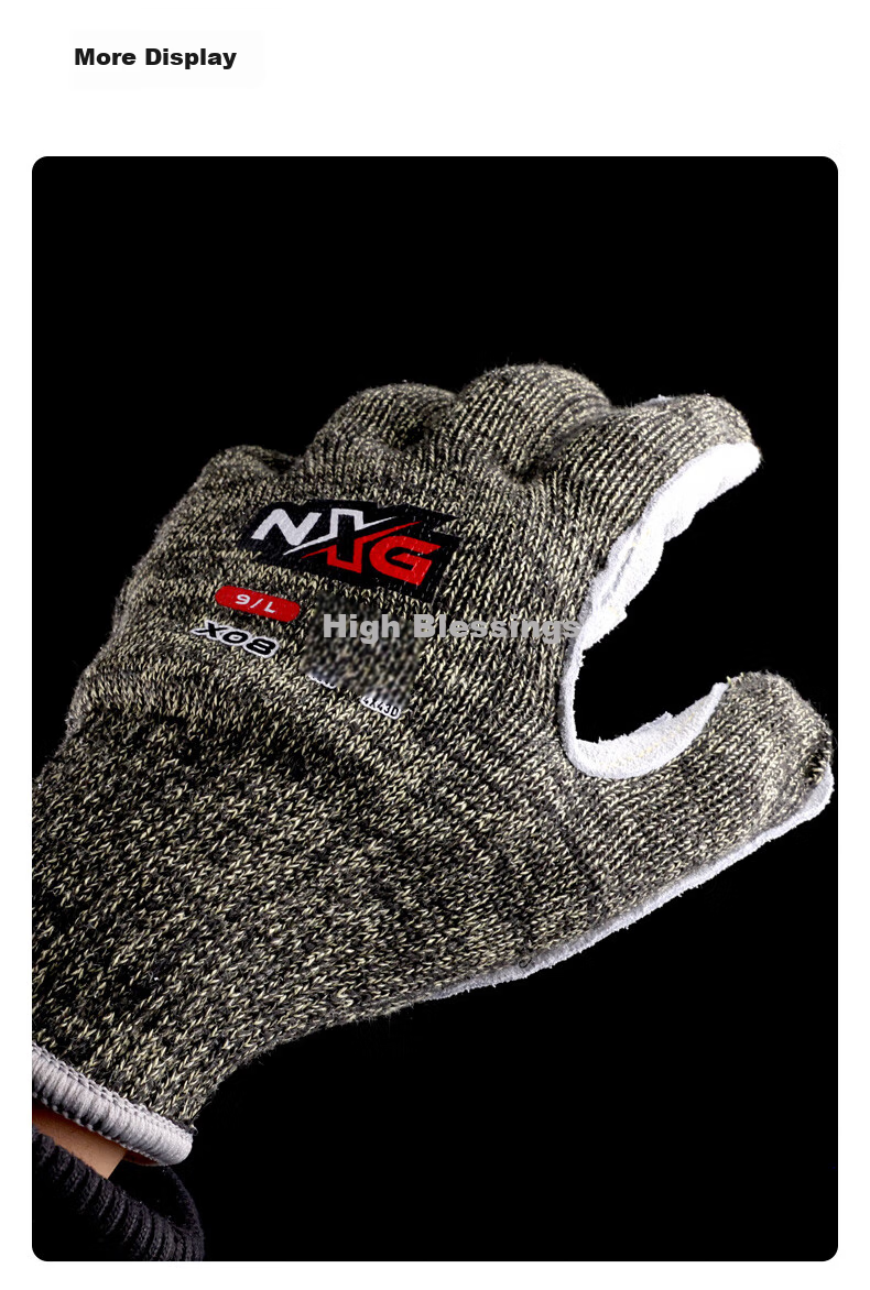 NXG Level 5 Cut-Resistant Gloves, Cowhide Cactus Rose Durian Gardening Anti-Puncture, Woodworking Anti-Cutting Anti-Wounding X08 6