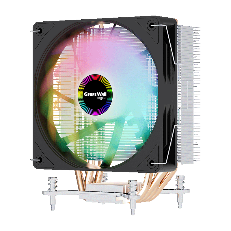 Great Wall Shanhe S400i CPU Air Cooler (4 Heat Pipes/PWM/Motherboard Clearance/12CM Fan/Supports 1851/115X/Intel Specific/Not AMD Compatible)