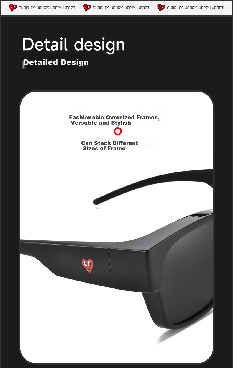 Chaersitaoxin Polarized Night Vision Glasses Clip-On UV Protection Sunglasses for Nearsighted Men And Women, Driving-Specific CH-8101 Letter Style 9