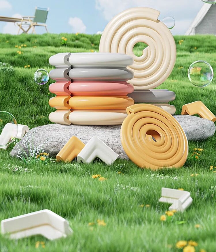 YOUBEISHI L-Shaped Baby Corner Protector Edge Guard Anti-Collision Strip for Walls, Windowsills, and Table Corners, Chewable, Off-White, 2 Meters 3