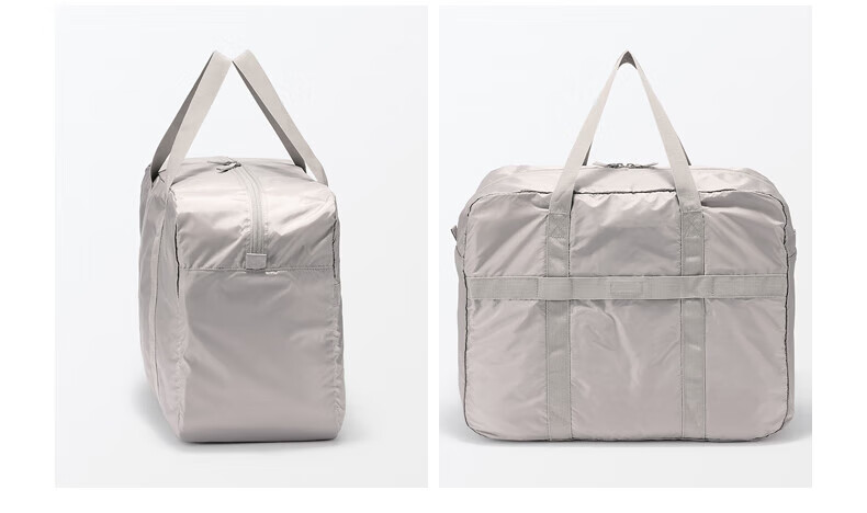 MUJI Water-Resistant Foldable Large Capacity Handbag, Deep Beige Vertical Style, Large Size 5
