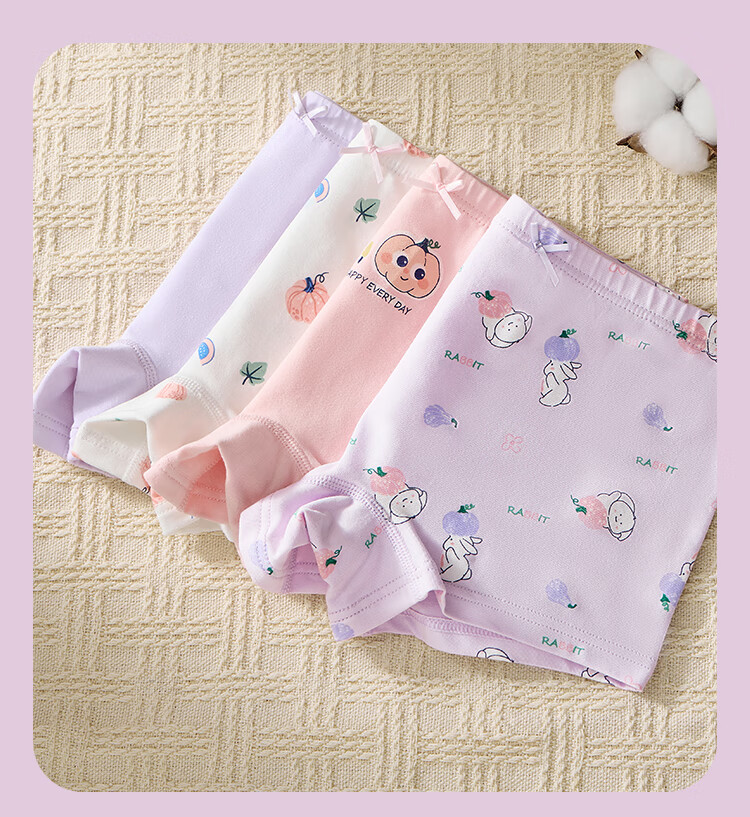 MiiOW [10A Antibacterial + Mulberry Silk Crotch] Girls' Summer Thin Breathable Boxer Briefs for Childre 13