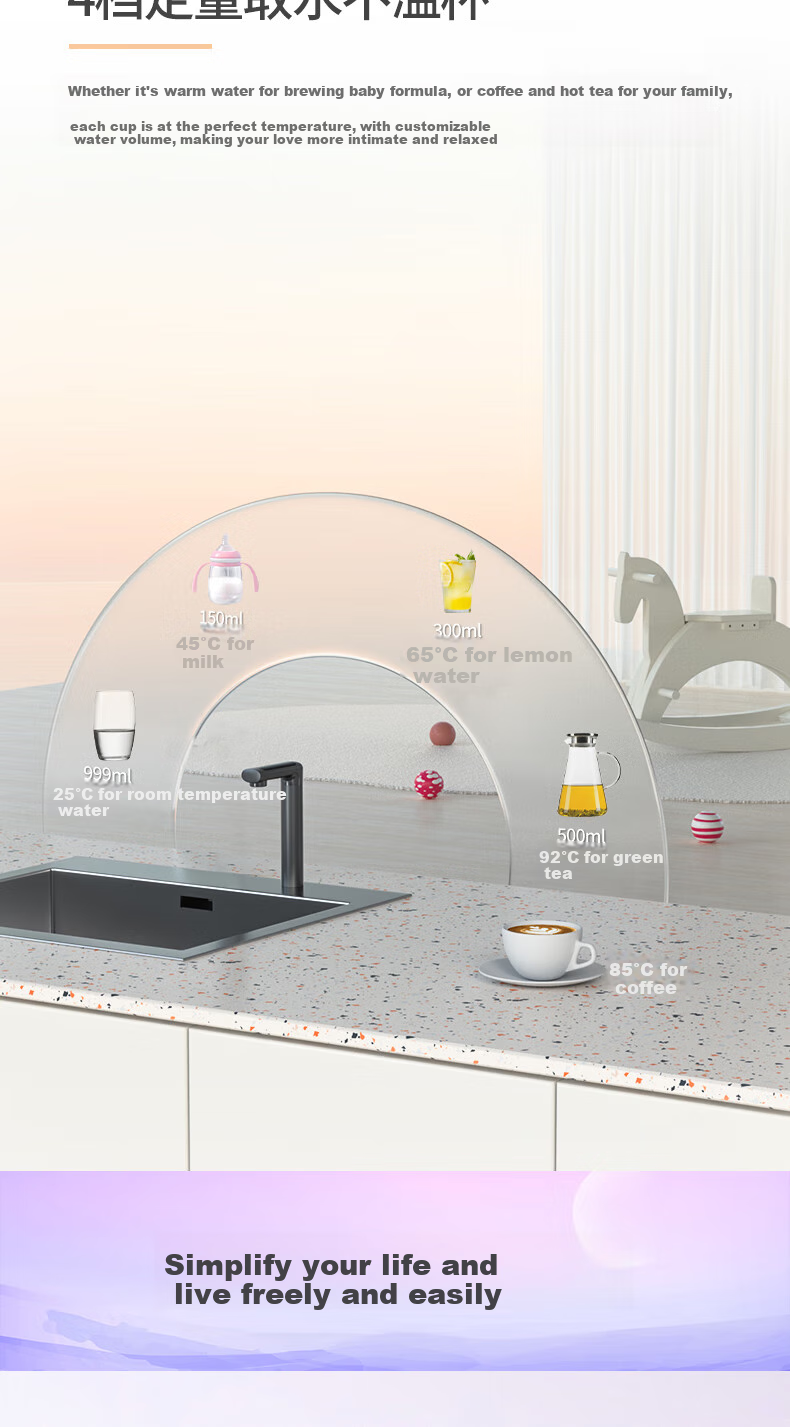 ECOWATER Water Purifier for Home Kitchen Under-Sink, 1200G Instant Hot And Boiling Direct Drinking All-In Water Dispenser with Long-Lasting RO Reverse Osmosis Smart Control, Baby-Friendly Sterilization, Household Appliance Subsidy, Mars ERH-J12 7