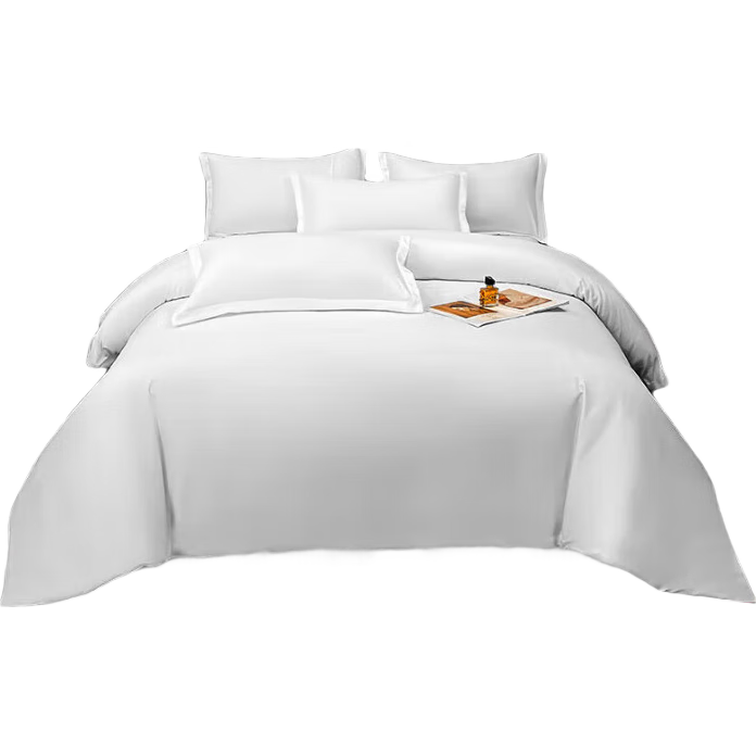 ZiiU Pure White Four-Piece Bedding Set, Thickened Hotel Bedding, White Duvet Cover And Bedsheet, for Corporate Procurement, White, 1.8-Meter Bed