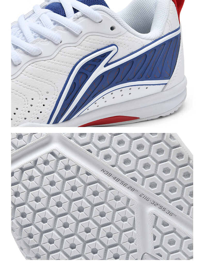Li-Ning Table Tennis Shoes Eagle Eye 3.0, Non-Slip, Wear-Resistant, Breathable, Professional Training Sports Shoes, Unisex, White/glossy Blue, Size 43 8