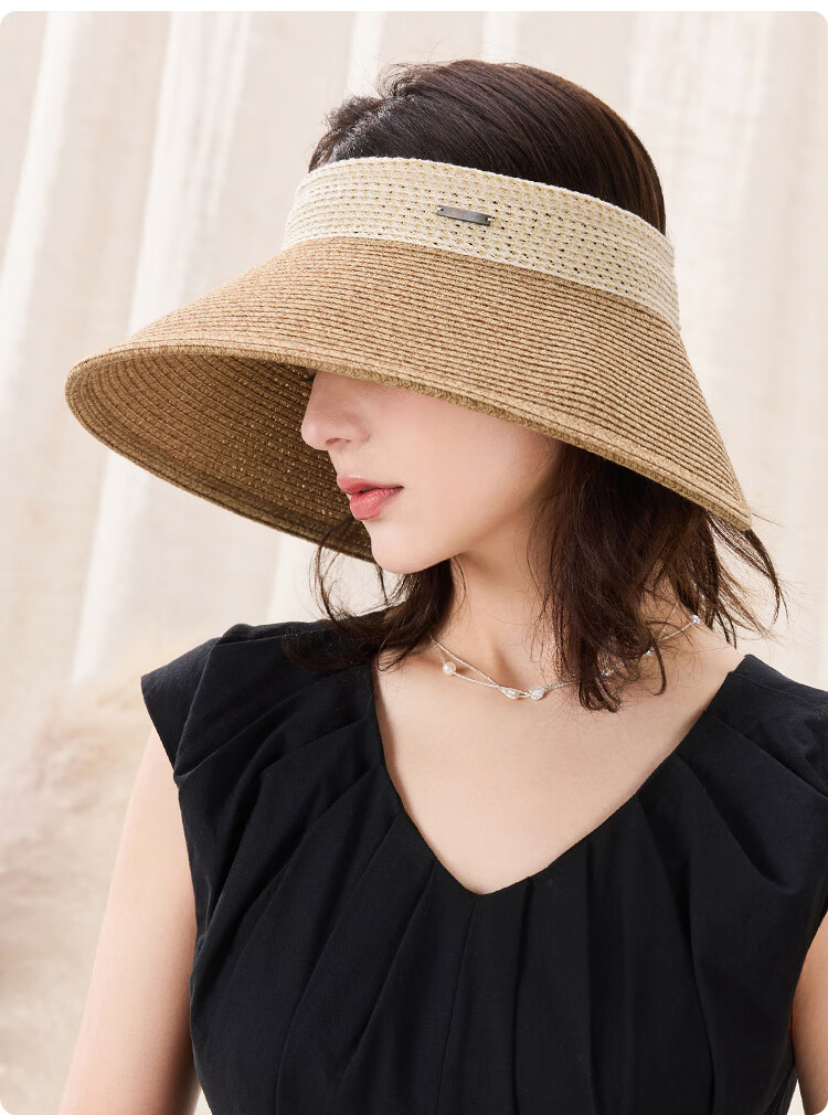JIUMU Sun Protection Hat for Women, Sun Visor Cap, Sun Hat, Visor Hat, Straw Hat, Cool Hat, Summer Outdoor Face-Covering UV Protection Hat for Wome 15