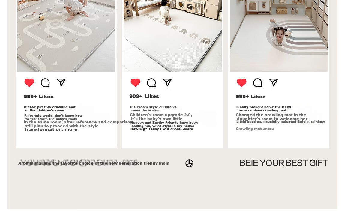 Beiyi Baby Crawling Mat, Thickened Infant Play Mat, XPE Non-Formaldehyde Whole Mat - 150*200*2.5 - Rainbow 2