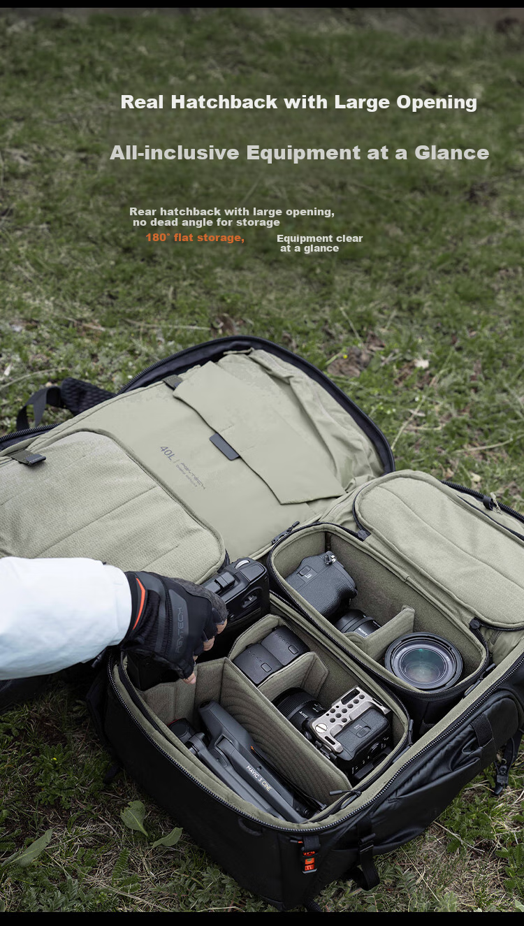 PGYTECH Camera Bag Onepro Dandelion Hiking Photography Bag DSLR Mirrorless Camera Backpack Professional Outdoor Short-Trip Travel Flex Adventure Version 30L Medium Inner Liner Set 7