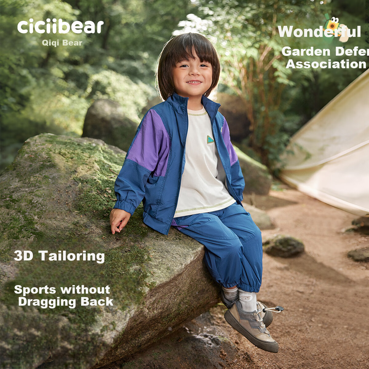 Ciciibear Boys' Sports Set, 2024 New Style, Children's Outdoor Autumn Outfit, Baby Color-Block Two-Piece Set, Girls' Jacket