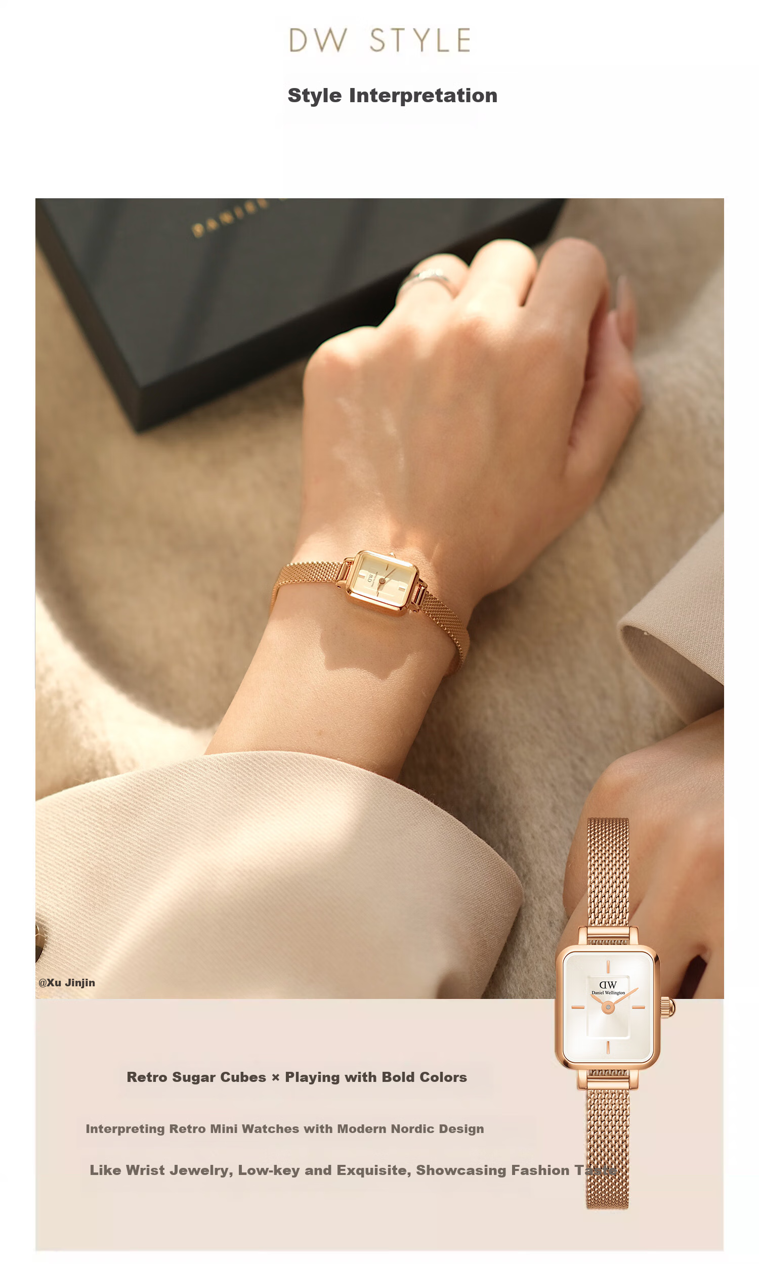 DanielWellington [Same As Masi Chun] DW Women's Watch, Retro Small Sugar Cube Light Luxury, Birthday Gift for Girlfriend, DW651 11