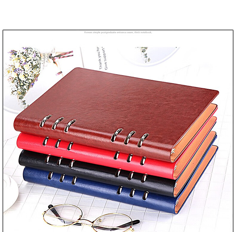 Chaoyou [Best Seller] A5 Business Loose-Leaf Notebook Simple Detachable 6-Hole Refill Office Meeting Notes A5 Black 001 10