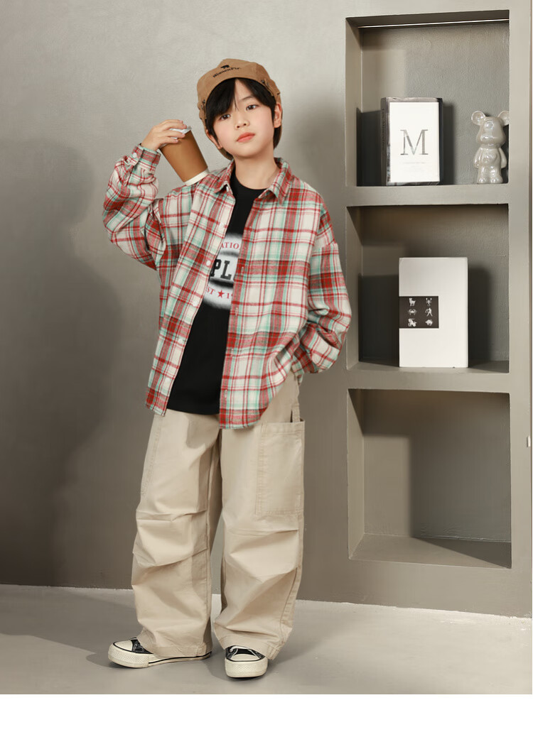 LUSON Chen Da Zhu Boys' Shirt, Spring And Autumn 2025 New Style, Boys' Casual Jacket, Children's Lightweight Early Autumn Shirt, New Year's Outfit 4