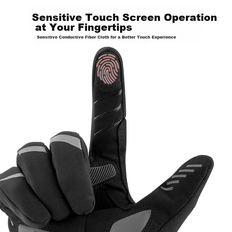 Tasiduizhang Winter Cycling Gloves, Warm, Windproof, Cold-Resistant, Fleece-Lined, for Motorcycles, Electric Bicycles, Skiing, Men And Women, Touchscreen Compatible, XL Size