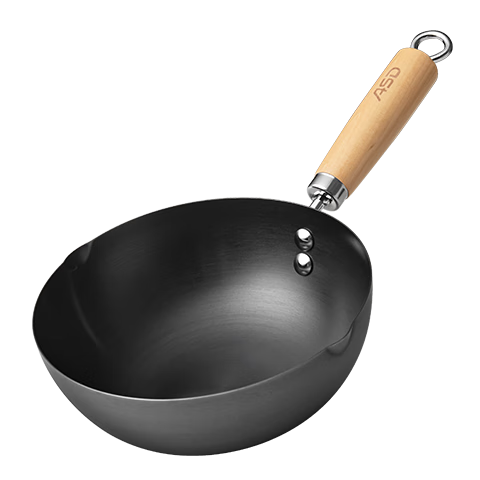 ASD Non-Coated Wok, Rust-Resistant Small Iron Pan, Baby Food Pot without Lid, 20cm, Compatible with Gas And Induction Stoves, CF20F6WG