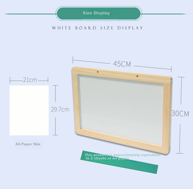 AUCS Whiteboard Writing Board Chalk Blackboard for Home Use 30*45cm, Children's Wall-Mounted Magnetic Office Meeting Doodle Board Double-Sided Black And White Board Advertising Board J3045TL 2