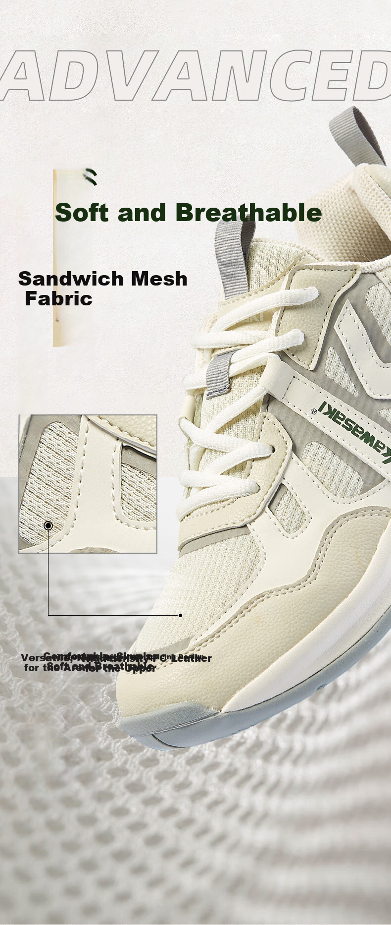 KAWASAKI Badminton Shoes Retro Style for Men And Women, Non-Slip Wear-Resistant Professional Sports Shoes A3308 Chanshi Gray 35 3