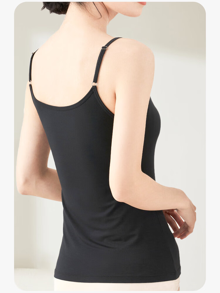 MiiOW Pure Cotton Camisole Tank Top for Women, Inner Wear Or Outer Wear, Sleeveless Vest, Beautiful Back Undershirt, White, L 6
