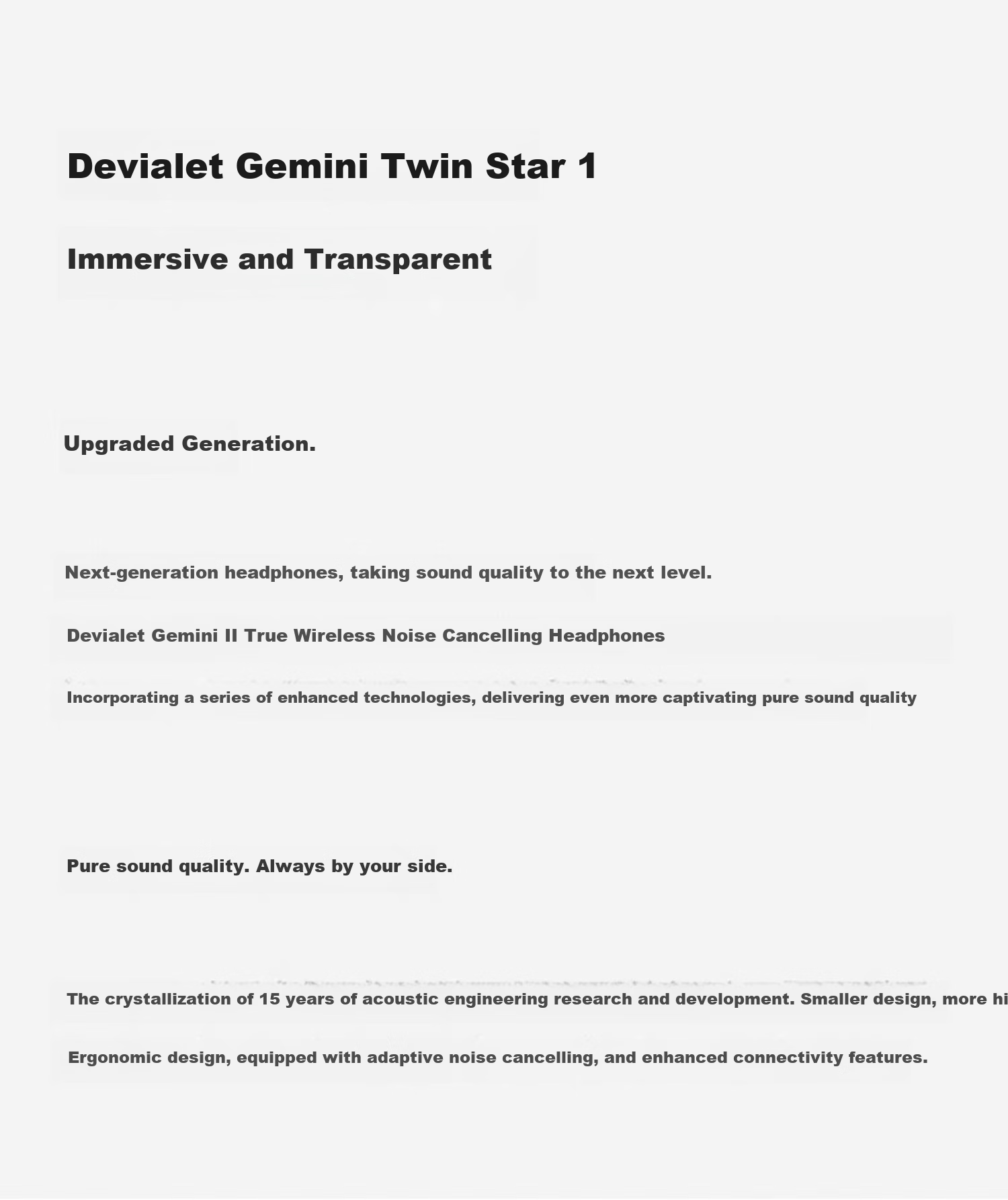 Diwalei DEVIALET GEMINI II Matte Black, Dual Star Second Generation, True Wireless Noise-Cancelling Bluetooth Earphones, In-Ear High-Fidelity Heavy Bass HIFI Grade, Birthday Gift 2