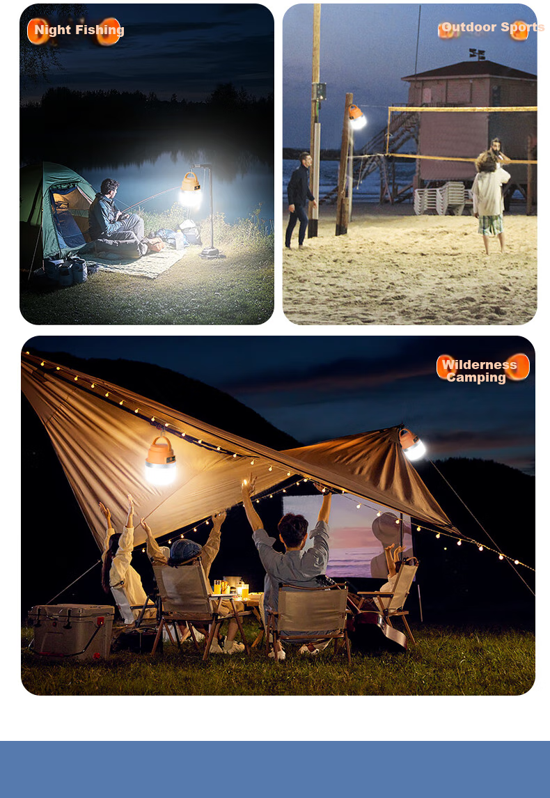Heart LocK Rechargeable Illumination Lamp, Outdoor Camping Light, Ultra-Bright And Long-Lasting, Night Market Stall Light, Home Emergency Light Bulb for Power Outages 6