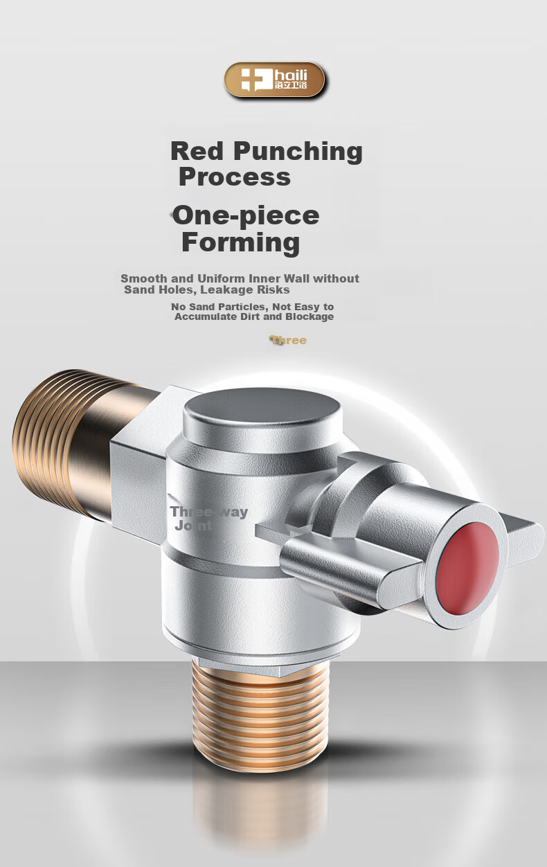 Haili Brass Ball Valve, Fully Open High Flow Angle Valve, Specialized for Gas Water Heater, Cold And Hot Water Valve Fittings, T19-1 2