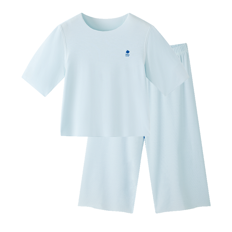 Babycare Children's Pajamas Youkesi Thin Baby Home Wear Set [Spring And Summer Style], Wind Sail Blue, Size 130