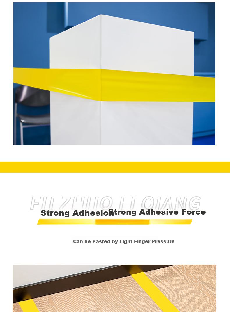 Deli Yellow Safety Warning Tape, Thickened PVC Wear-Resistant Waterproof Floor Marking Tape, Caution Tape Isolation, 5S Positioning Tape, 48mm*33m, 3 Rolls, 33781 2