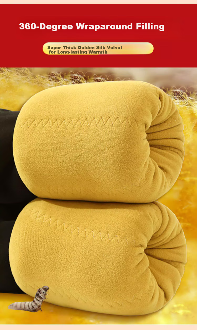 LangSha Thermal Leggings, 100% Golden Silk, Women's Warm Pants for Autumn And Winter, Fleece-Lined High-Waist Extra Thick Anti-Cold Tights for Northeast China 2