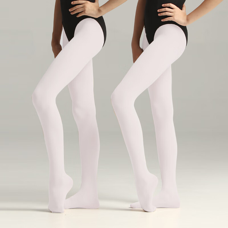 Bowuwuyuan Children's Dance Socks, Girls' Yoga Autumn Dance White Tights, Dance Silk Stockings, Pantyhose, Pilates White Silk