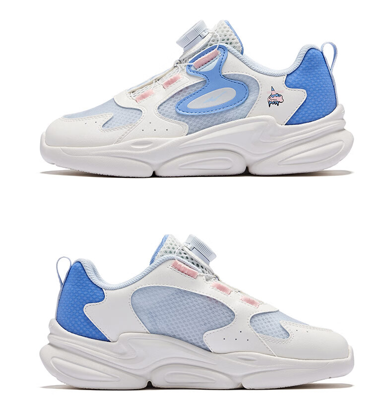 ERKE Children's Shoes, Boys And Girls Casual Shoes for Older Kids, Summer Outdoor Sports Shoes for Kids, Misty Gray/light Oxygen Blue, Size 37 39