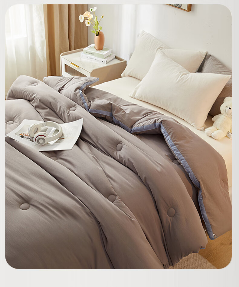 Grace 100% Xinjiang Cotton Quilt, Class A Spring And Autumn Cotton Comforter, Student Dormitory Quilt, 150*200cm, 4 Jin, Silver Gray 2