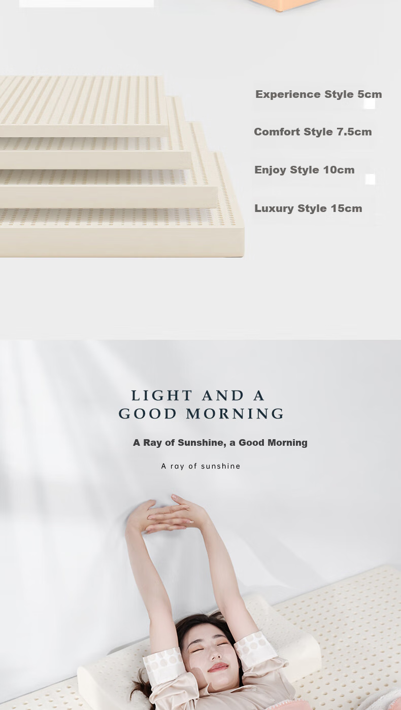 POKALEN Thai Natural Latex Mattress, Made in Thailand, Original Import, 95% Pure Natural High Content 20