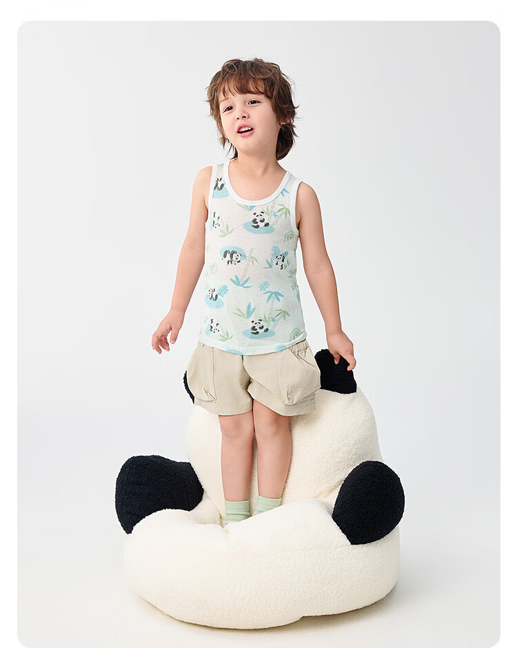 BALABALA Baby Vest Undershirt, Summer Sleeveless Camisole for Boys And Girls, Air Conditioning Wear, Prevents Catching Cold, Two-Piece Set, 209225169201 14