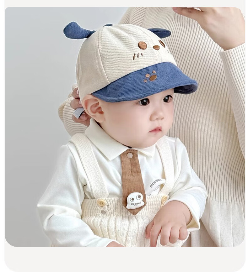 Aibao Baby Hat Spring and Autumn Cartoon Baseball Cap for Kids Outdoor Sunshade Blue Bear T150 13