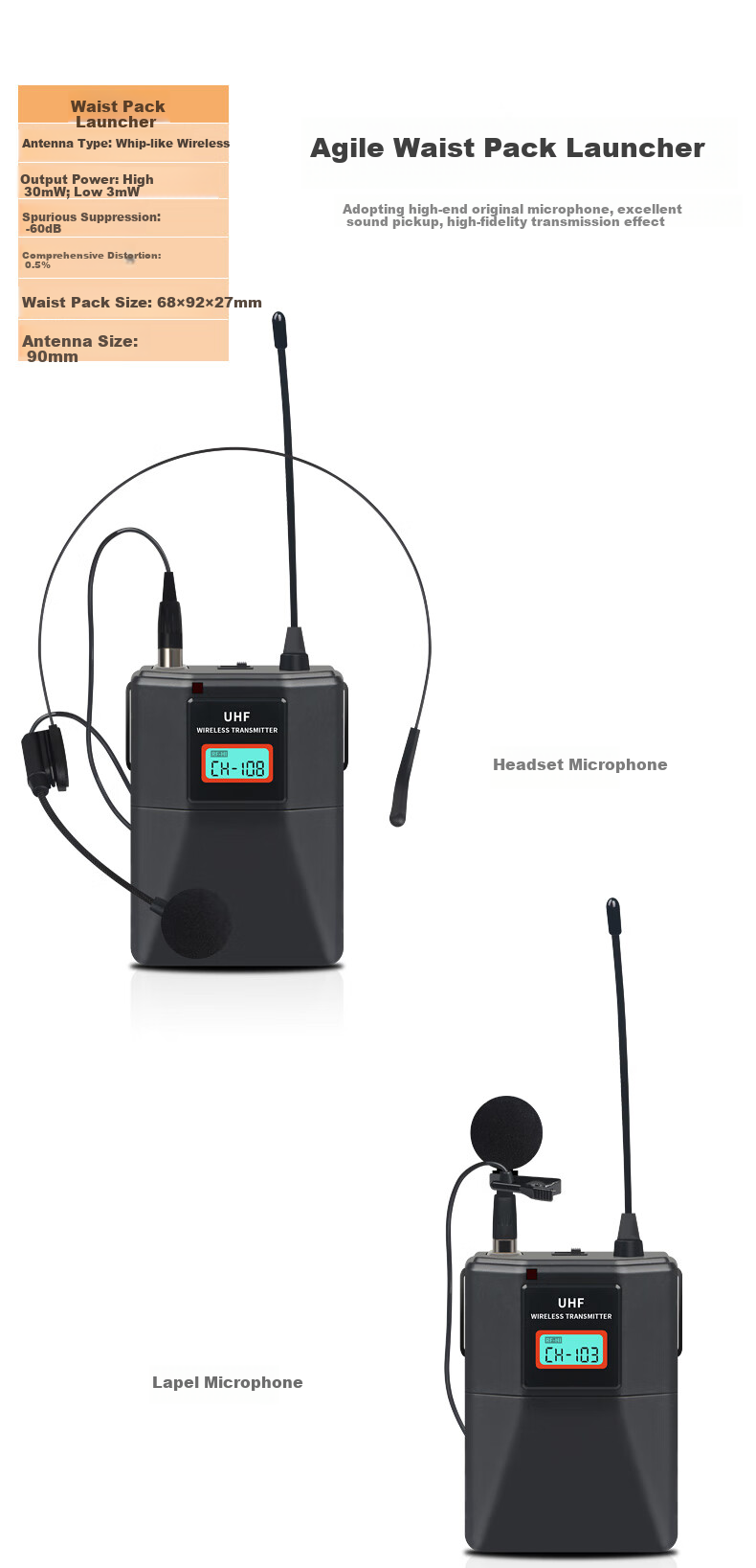SHILE SH-20 Adjustable Frequency Version Wireless Microphone System with Four Gooseneck Handheld Microphones And Optional UHF Conference Microphones, Two Handheld And Two Gooseneck Microphones 10
