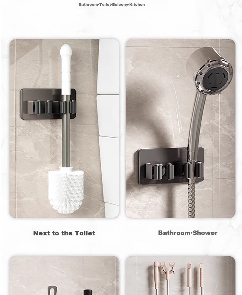 CHUSHE Mop Hooks, 2 Clips for Sweeping Brooms And Mop Storage, No Drilling Required, Wall-Mounted Organizer Rack for Bathroom And Kitche 12