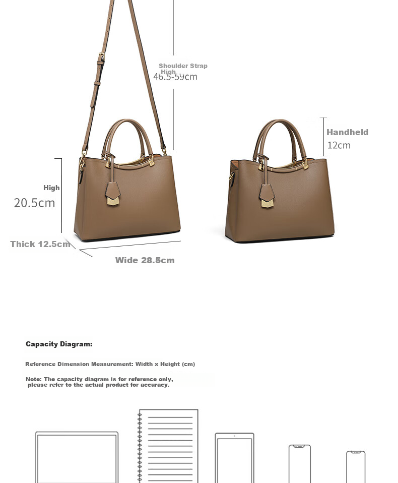 C.BANNER Leather Handbag, Women's Bag, Tote Bag, Large Capacity, Shoulder Crossbody, High-End Birthday Mother's Day Gift, Practical Present for Mom 5