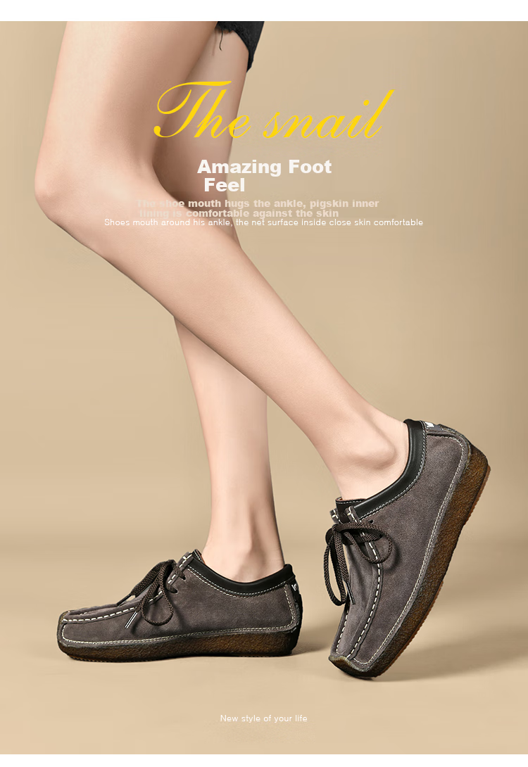 Walker Shop Aokasuo Women's Walking Shoes, Flat Leather Loafers, Comfortable Mom Casual Peas Shoes M012001 15