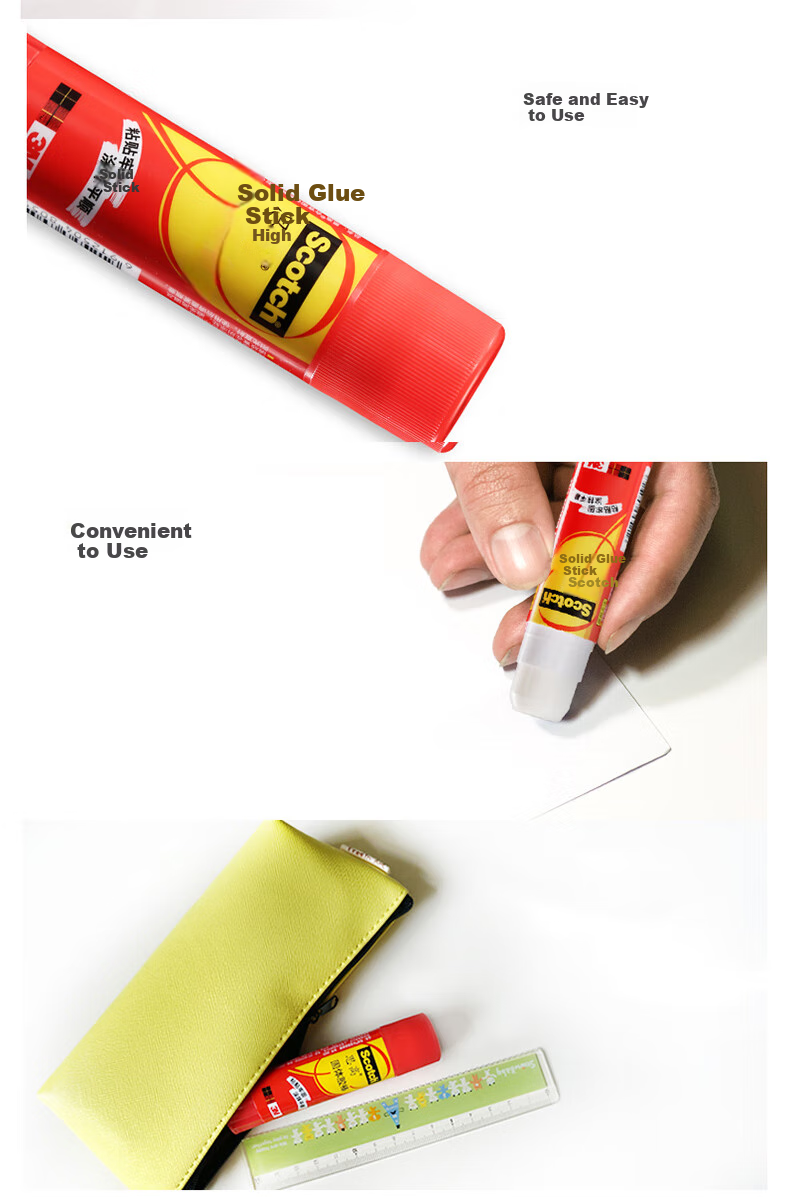 3M Glue Stick, Solid Glue/solid Glue Stick/solid Glue Water, Siga PVP Office Supplies, Purple Color-Changing Glue Stick, 1 Piece, 6115 3