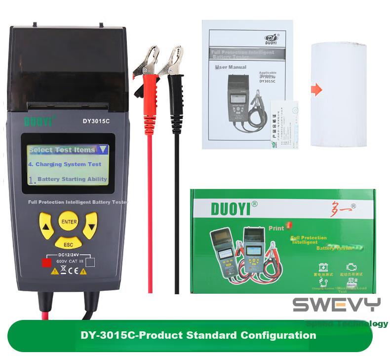Duoyi Car Battery Tester, 12V/24V Battery Test Meter, Internal Resistance Tester for Batteries, DY-2015A 18