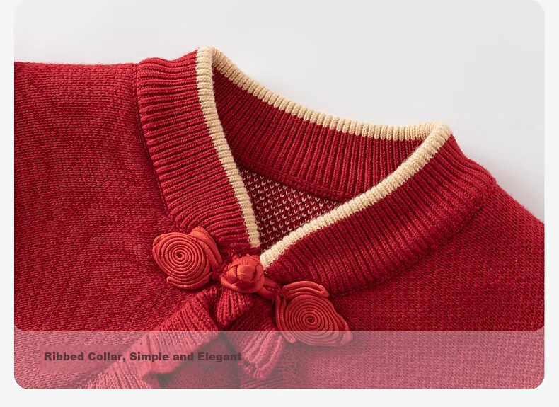 David Bella Girls' Sweater Dress Baby Traditional Style Mesh Skirt Winter Red Dress 4