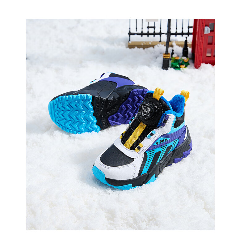 361° Kids Winter Cotton Shoes 24 Size Unisex Toddler Outdoor Warm Fleece Lined Durable Cotton Shoes Purple 30 5