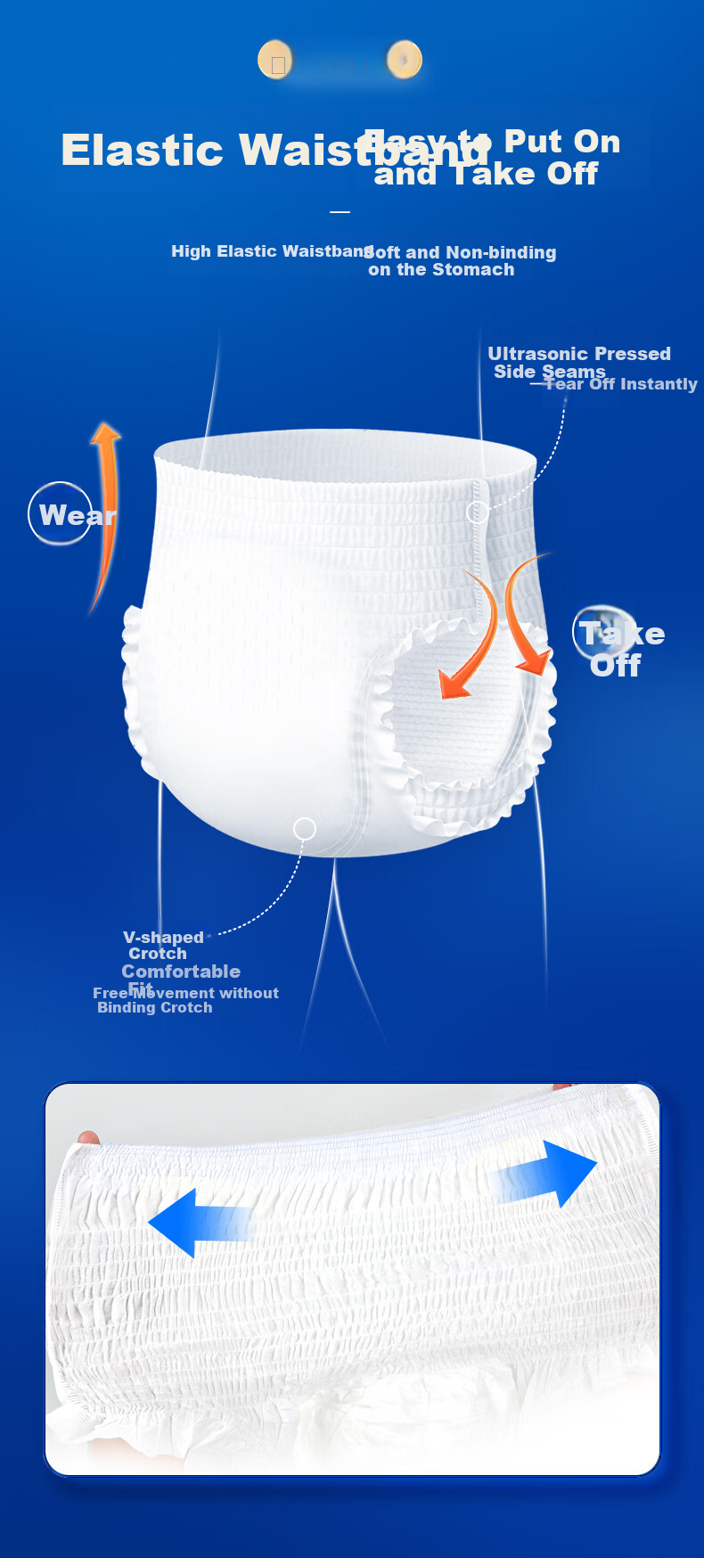 Haishihainuo Adult Pull-Up Diapers L10 Pieces (Waist 60-100cm), Underwear Style, Postpartum And Elderly Diapers, Dry And Breathable 4