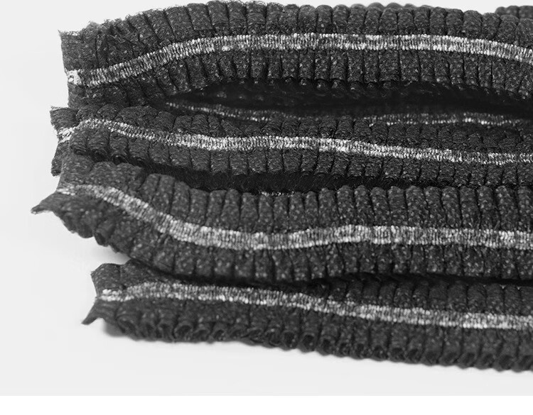 Minggu Disposable Head Cover Kitchen Dustproof Strip Cap Mesh Cap Non-woven Dustproof Black Double Rib 100pcs CW184924 3