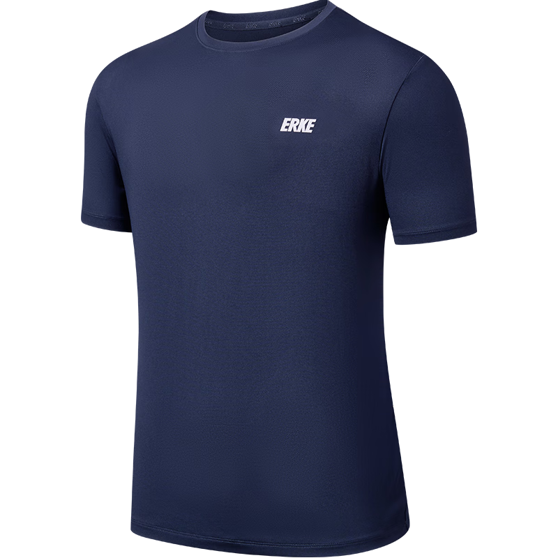 ERKE Men's Short Sleeve T-Shirt, Autumn Round Neck Quick-Dry Shirt, Cool Breathable Moisture-Wicking Sports Top for Men, Running Wear