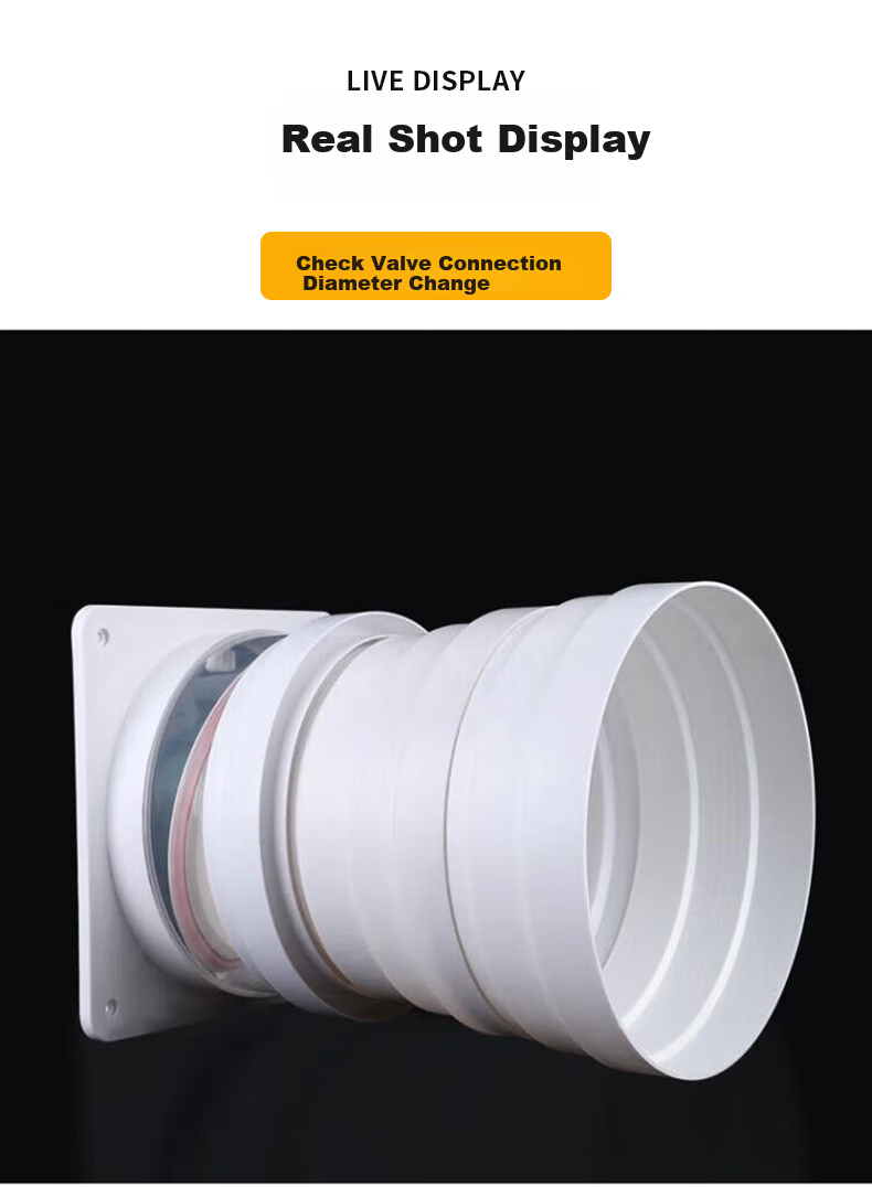 Jingwanhui Range Hood Exhaust Pipe Diameter Converter Adapter, Plastic Ventilation Exhaust Pipe Thickened Diameter Reducer Ring W918 9