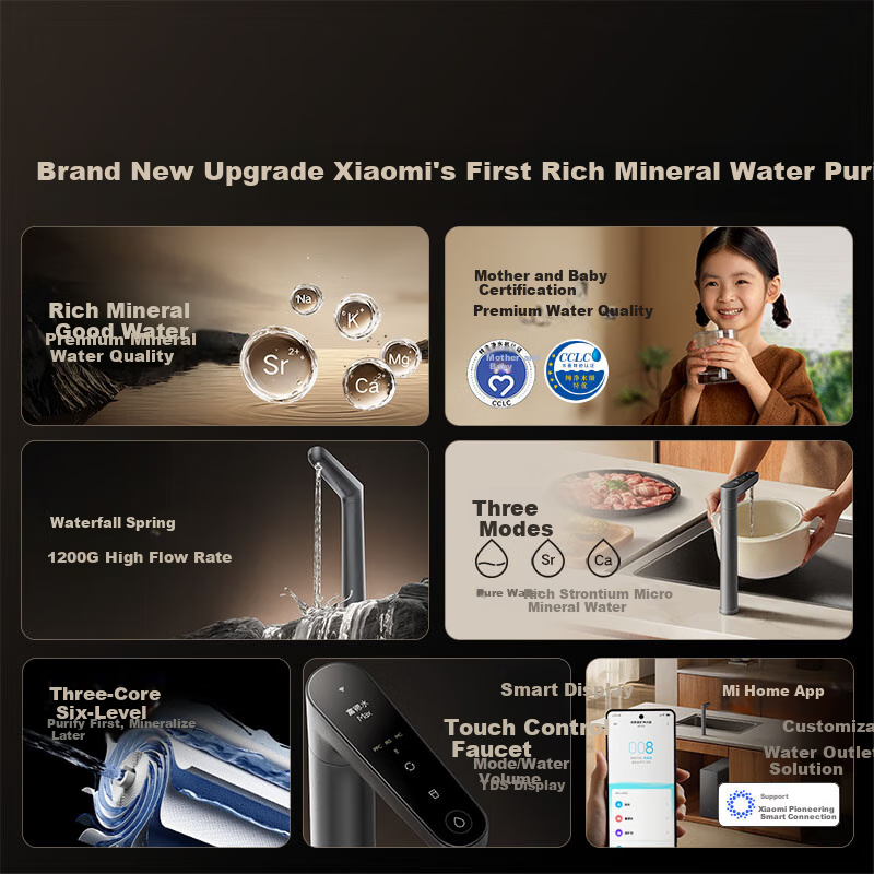 米家小米富矿净水器1200G 母婴级厨下家用 5年长效RO反渗透 富含矿物质 一级水效 MR1263-D