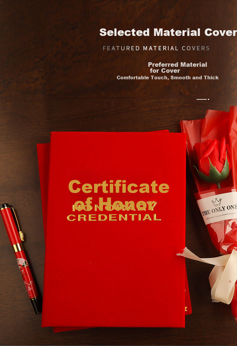 Youxueku Large 12K Honor Certificate, Award Certificate, Diploma Certificate Cover, Velvet Classic Style 10-Pack [With 12 Inner Pages], Mid-Autumn Festival Gift 3