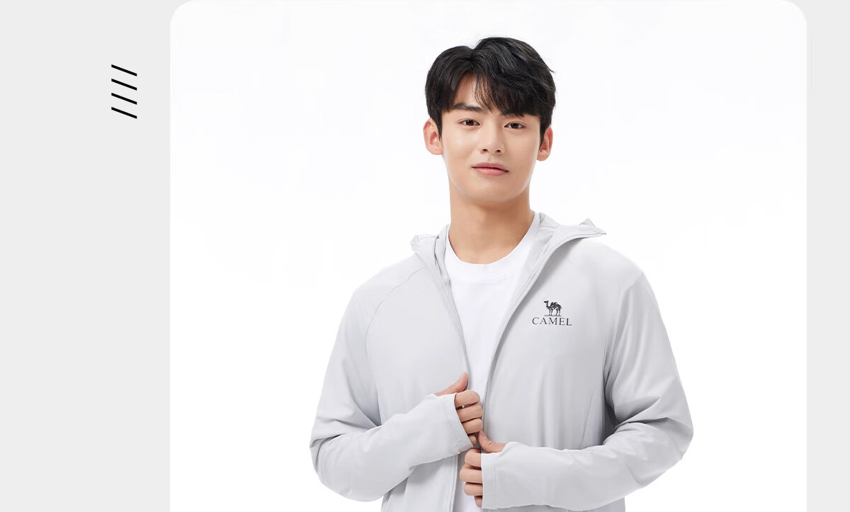 CAMEL Cold White Outdoor Sun Protection Clothing Spring And Summer Men's And Women's Original Yarn Cool-Feeling UPF50 Jacket Sun Protection Garment 45