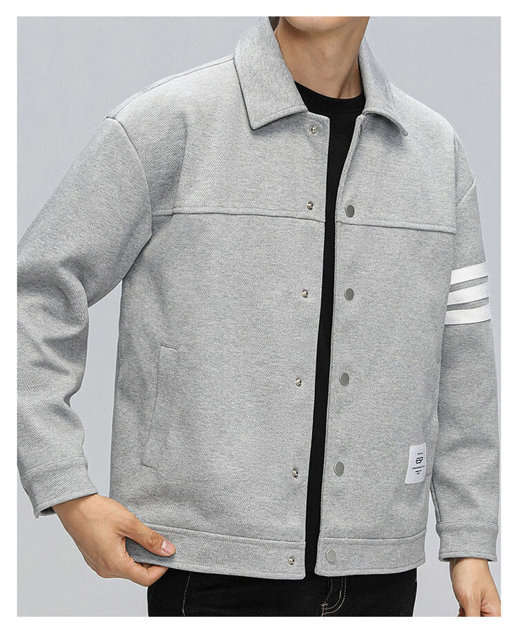 ROMON Men's Jacket, Spring And Autumn Casual Business Style, Youth Tobacco Jacket, Workwear Outerwear, Beige Color, Size 4XL 21